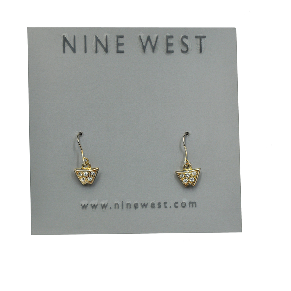 Nine west gold plated wire hook earring