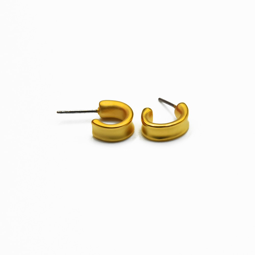 Nine west gold plated c hoop earring