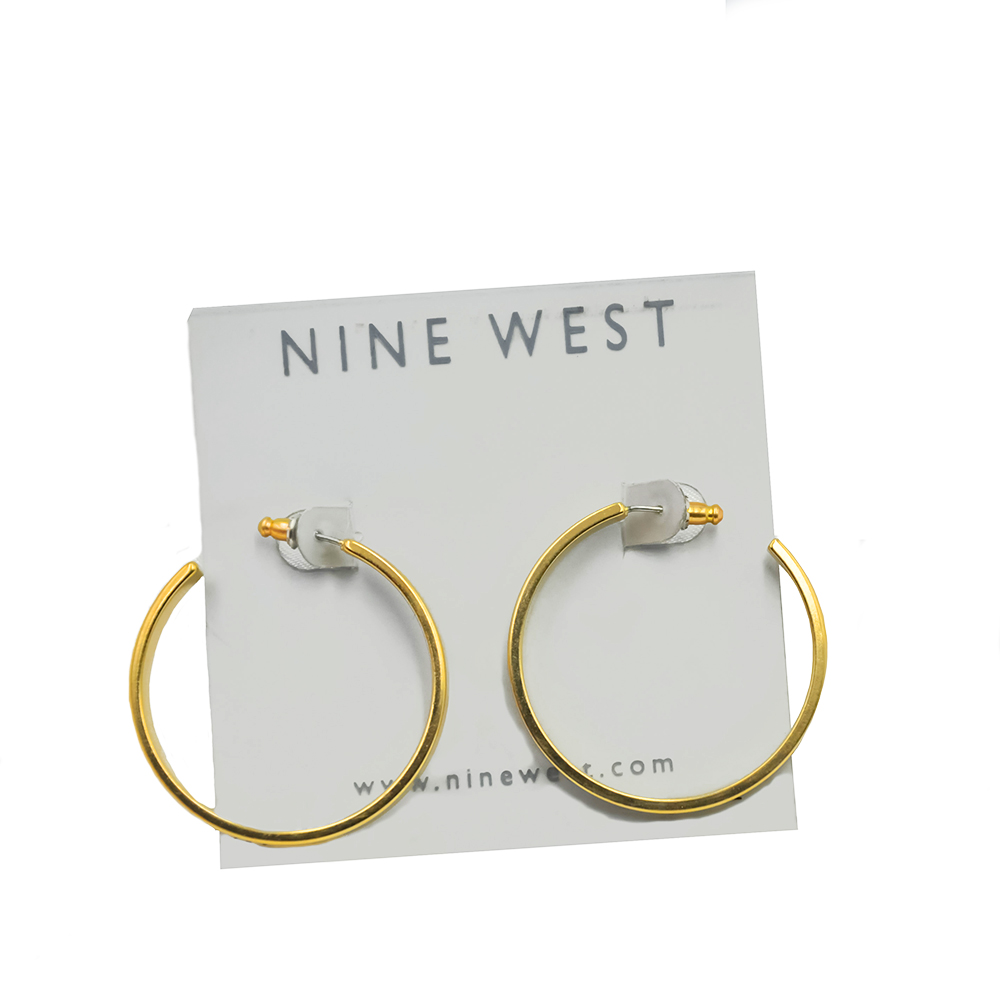 Nine west gold plated hoop earring