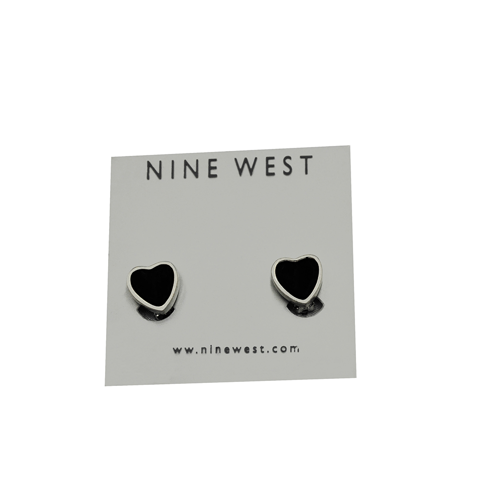 Nine west heart shape black earring