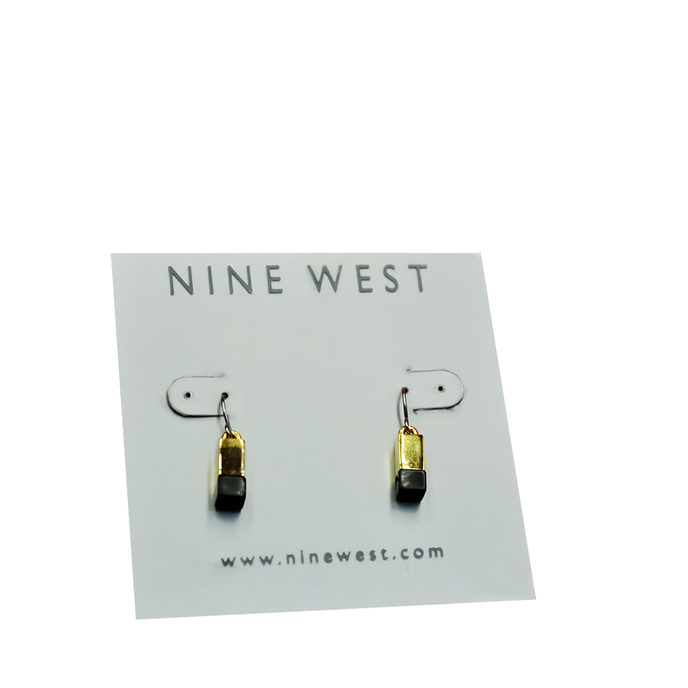 nine west gold plated and black earring